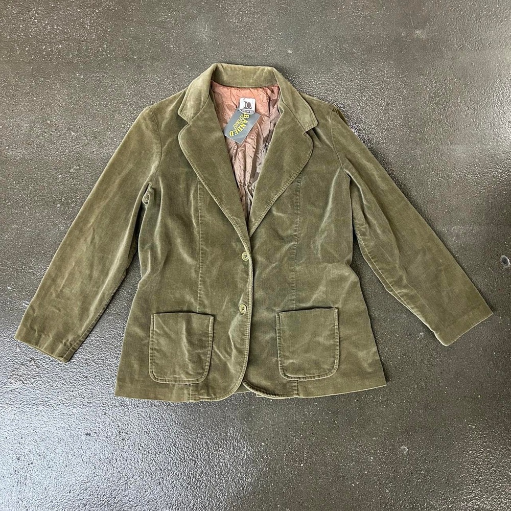 Vintage Latch On Green Velvet Size Small Blazer Jacket